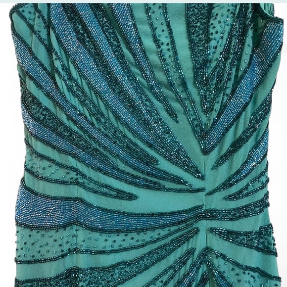 Strapless Blue Glitter Dress - Picture 3 of 8